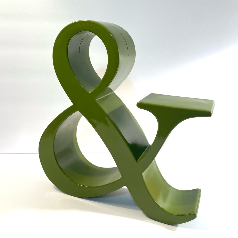 Pottery Barn Large Green Ampersand & Symbol Art Statue Shelf Decor Gallery Wall - Picture 3 of 14